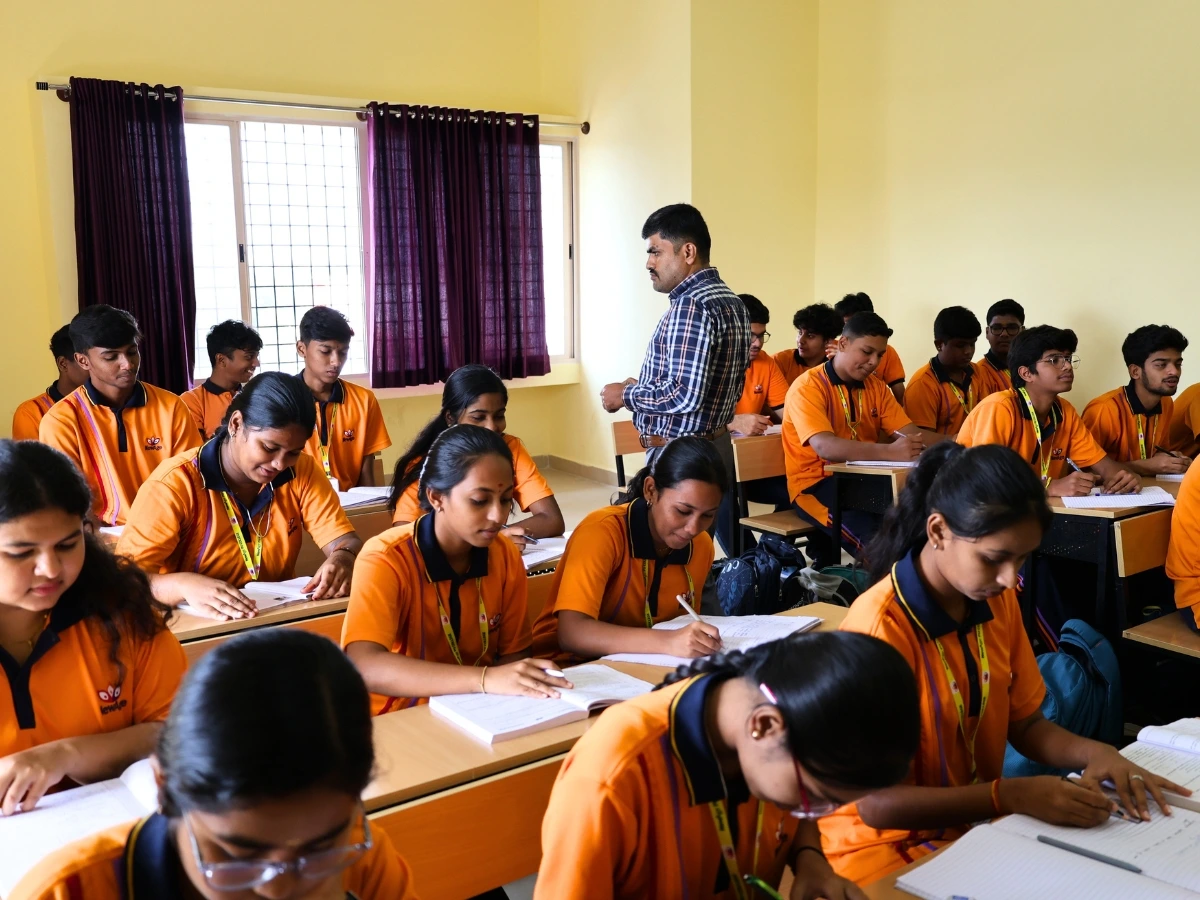 Students in a modern learning environment at NewAge PU College